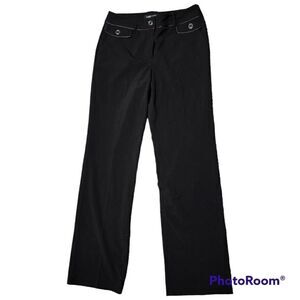LARRY Levine WIDE Leg STRETCH Black Career Pants Work Trousers Slacks 6 like new